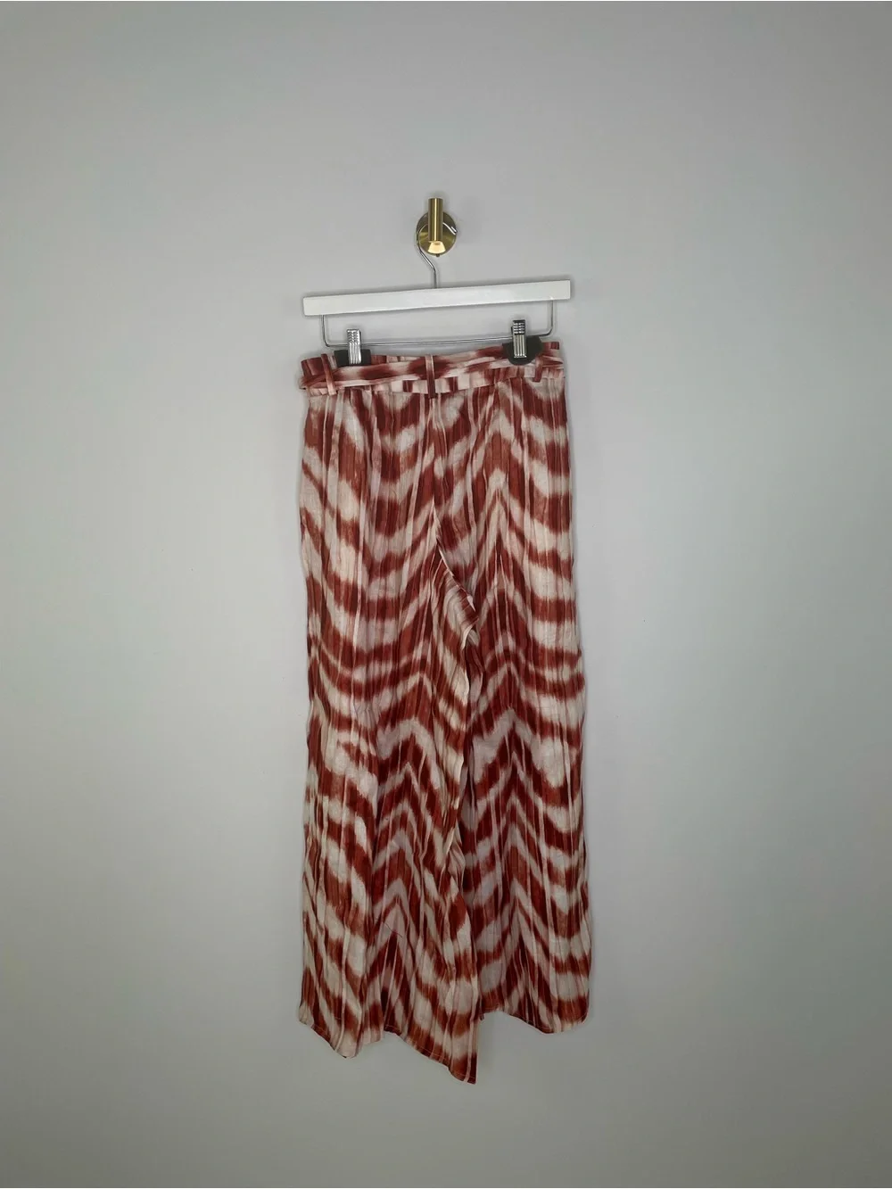 Boho Coastal | Banana Republic Linen Palazzzo Pants Meridian Rust Cream Tie Dye